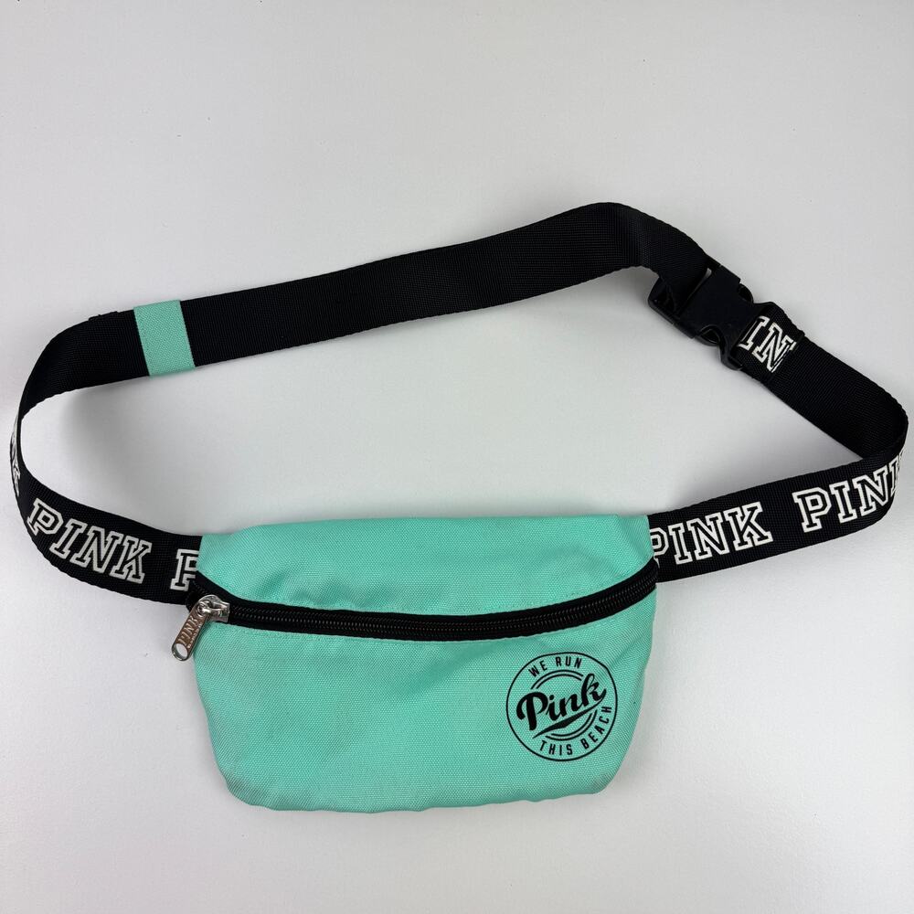 Victoria Secret PINK Bum Bag Teal We Run This Beach Adjustable Waist Fanny Pack